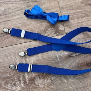 Blue Kids Suspenders and Bow Tie Set